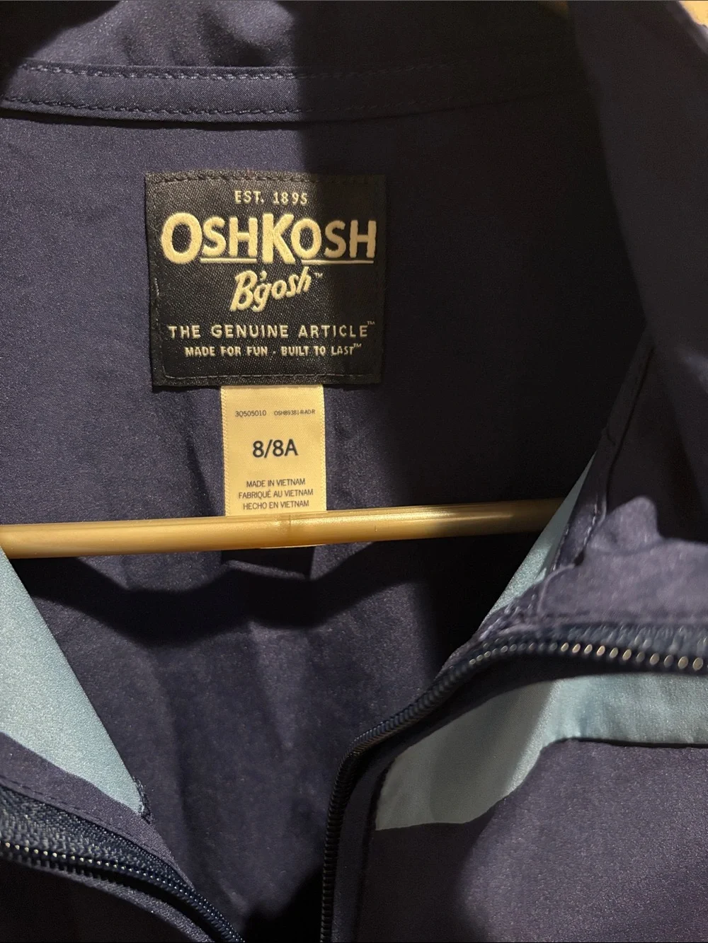 OshKosh B'gosh Navy & Light Blue Kids Zip-Up Jacket